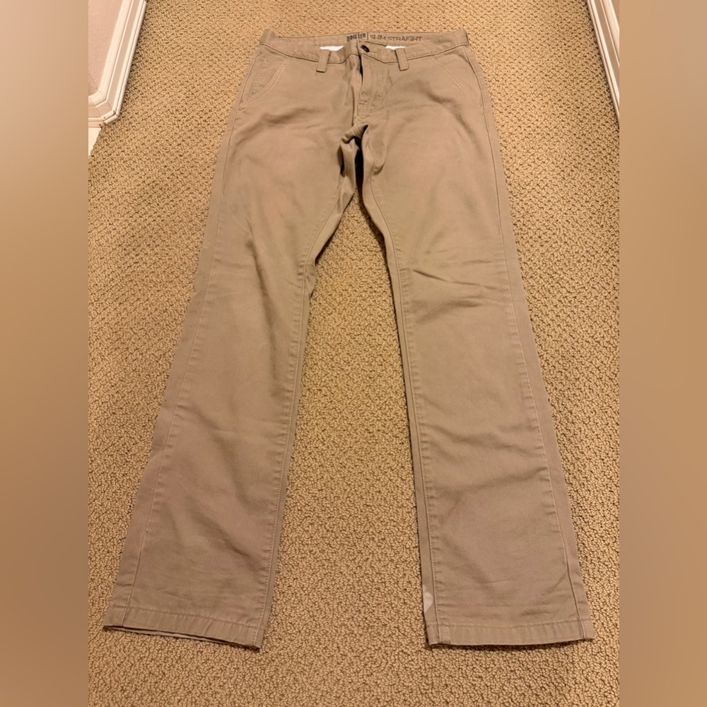 Freeworld Drifter Slim Straight Khaki Pants Zipper Enclosure (Men’s Waist 32)